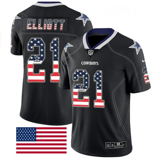 Mens Nike Dallas Cowboys 21 Ezekiel Elliott Limited Black Rush USA Flag NFL Jersey Mens Nike Dallas Cowboys 21 Ezekiel Elliott Limited Black Rush USA Flag NFL Jersey