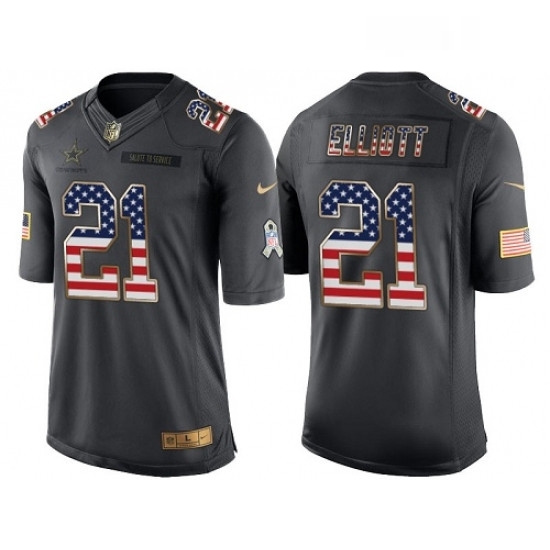 Mens Nike Dallas Cowboys 21 Ezekiel Elliott Limited Black USA Flag Salute To Service NFL Jersey Mens Nike Dallas Cowboys 21 Ezekiel Elliott Limited Black USA Flag Salute To Service NFL Jersey
