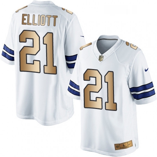 Mens Nike Dallas Cowboys 21 Ezekiel Elliott Limited WhiteGold NFL Jersey Mens Nike Dallas Cowboys 21 Ezekiel Elliott Limited WhiteGold NFL Jersey