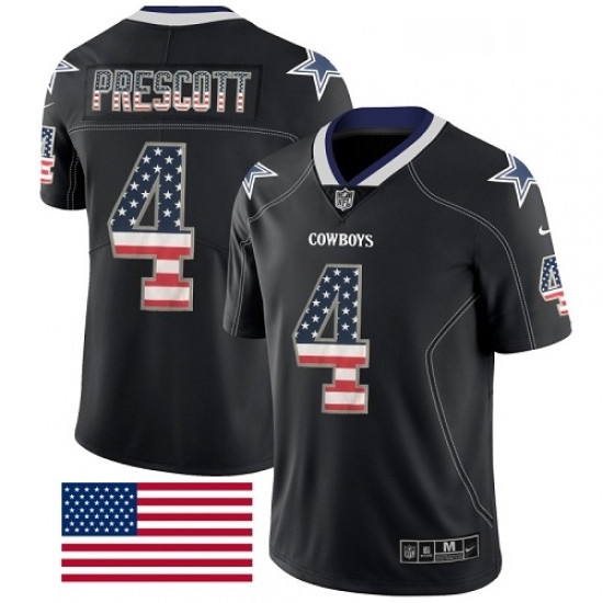 Mens Nike Dallas Cowboys 4 Dak Prescott Limited Black Rush USA Flag NFL Jersey Mens Nike Dallas Cowboys 4 Dak Prescott Limited Black Rush USA Flag NFL Jersey