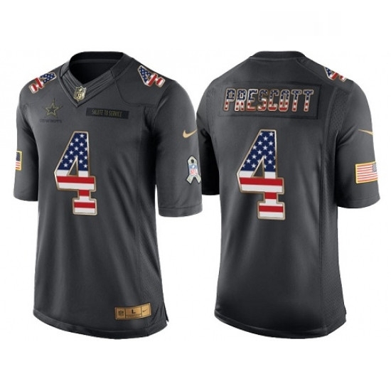 Mens Nike Dallas Cowboys 4 Dak Prescott Limited Black USA Flag Salute To Service NFL Jersey Mens Nike Dallas Cowboys 4 Dak Prescott Limited Black USA Flag Salute To Service NFL Jersey
