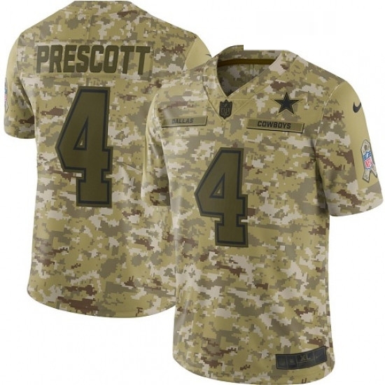 Mens Nike Dallas Cowboys 4 Dak Prescott Limited Camo 2018 Salute to Service NFL Jersey Mens Nike Dallas Cowboys 4 Dak Prescott Limited Camo 2018 Salute to Service NFL Jersey