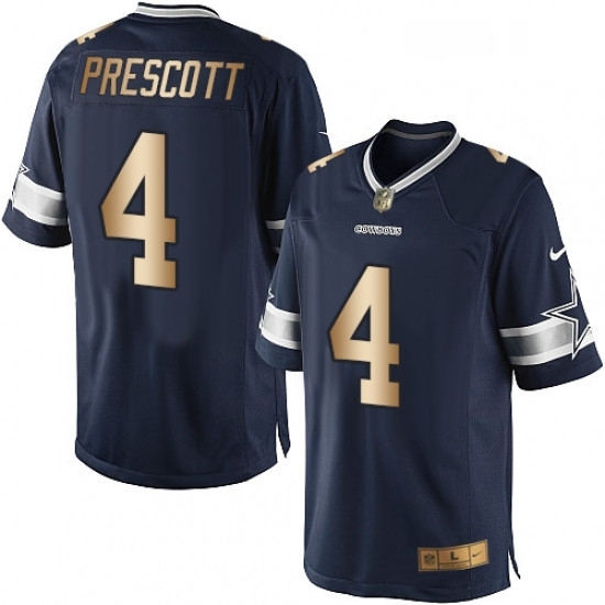 Mens Nike Dallas Cowboys 4 Dak Prescott Limited NavyGold Team Color NFL Jersey Mens Nike Dallas Cowboys 4 Dak Prescott Limited NavyGold Team Color NFL Jersey