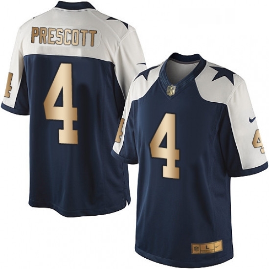Mens Nike Dallas Cowboys 4 Dak Prescott Limited NavyGold Throwback Alternate NFL Jersey Mens Nike Dallas Cowboys 4 Dak Prescott Limited NavyGold Throwback Alternate NFL Jersey