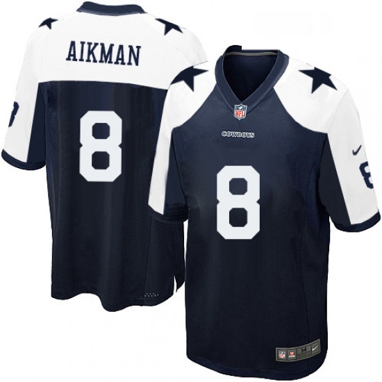 Mens Nike Dallas Cowboys 8 Troy Aikman Game Navy Blue Throwback Alternate NFL Jersey Mens Nike Dallas Cowboys 8 Troy Aikman Game Navy Blue Throwback Alternate NFL Jersey