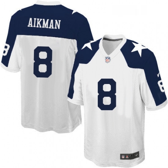 Mens Nike Dallas Cowboys 8 Troy Aikman Game White Throwback Alternate NFL Jersey Mens Nike Dallas Cowboys 8 Troy Aikman Game White Throwback Alternate NFL Jersey