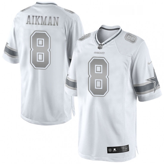 Mens Nike Dallas Cowboys 8 Troy Aikman Limited White Platinum NFL Jersey Mens Nike Dallas Cowboys 8 Troy Aikman Limited White Platinum NFL Jersey