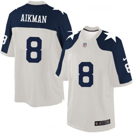 Mens Nike Dallas Cowboys 8 Troy Aikman Limited White Throwback Alternate NFL Jersey Mens Nike Dallas Cowboys 8 Troy Aikman Limited White Throwback Alternate NFL Jersey