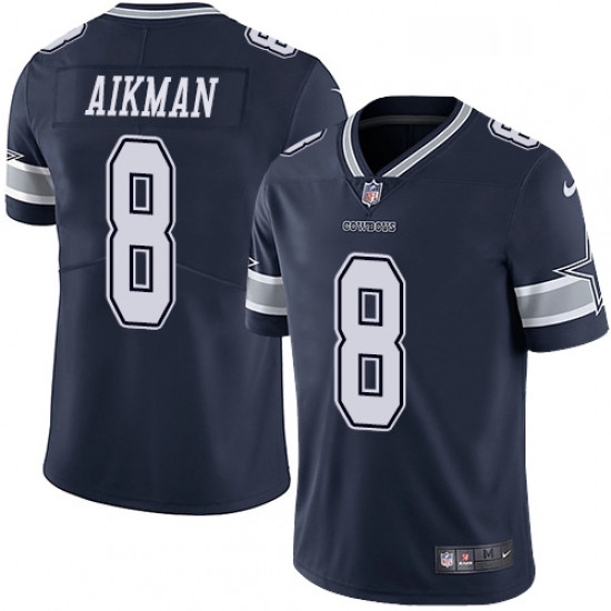 Mens Nike Dallas Cowboys 8 Troy Aikman Navy Blue Team Color Vapor Untouchable Limited Player NFL Jersey Mens Nike Dallas Cowboys 8 Troy Aikman Navy Blue Team Color Vapor Untouchable Limited Player NFL Jersey