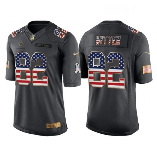 Mens Nike Dallas Cowboys 82 Jason Witten Limited Black USA Flag Salute To Service NFL Jersey Mens Nike Dallas Cowboys 82 Jason Witten Limited Black USA Flag Salute To Service NFL Jersey