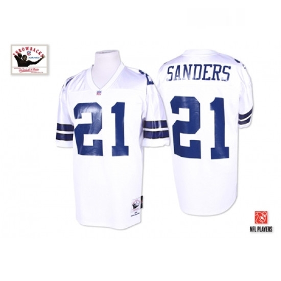 Mitchell and Ness Dallas Cowboys 21 Deion Sanders Authentic White 1995 Throwback NFL Jersey Mitchell and Ness Dallas Cowboys 21 Deion Sanders Authentic White 1995 Throwback NFL Jersey