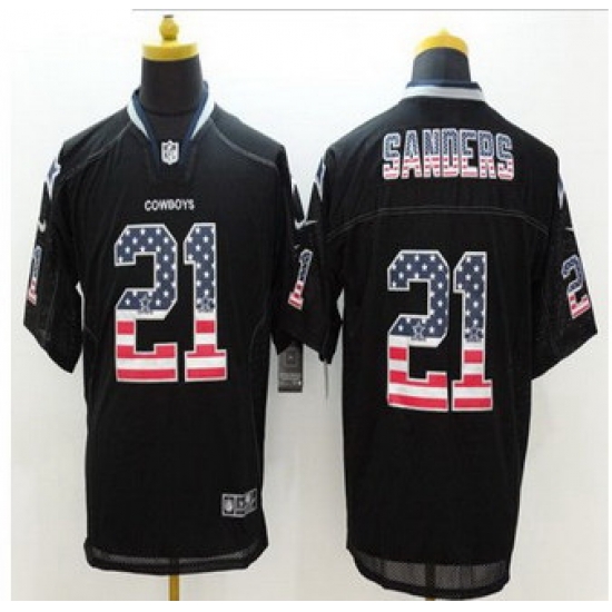 New Dallas Cowboys #21 Deion Sanders Black Men Stitched NFL Elite USA Flag Fashion Jersey New Dallas Cowboys #21 Deion Sanders Black Men Stitched NFL Elite USA Flag Fashion Jersey