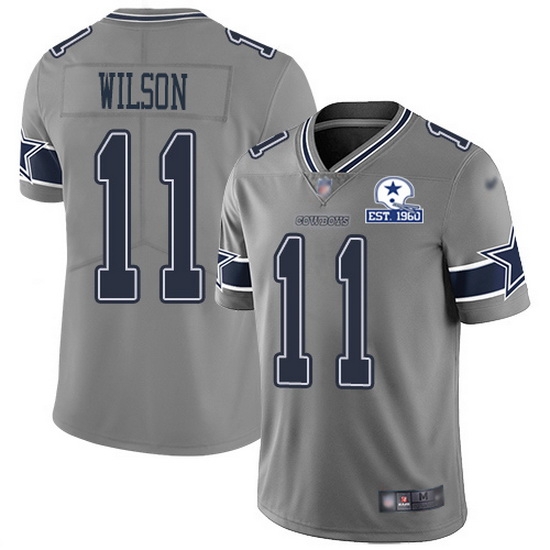 Nike Cowboys 11 Cedrick Wilson Gray Men Stitched With Established In 1960 Patch NFL Limited Inverted Legend Jersey Nike Cowboys 11 Cedrick Wilson Gray Men Stitched With Established In 1960 Patch NFL Limited Inverted Legend Jersey