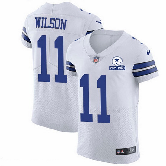 Nike Cowboys 11 Cedrick Wilson White Men Stitched With Established In 1960 Patch NFL New Elite Jersey Nike Cowboys 11 Cedrick Wilson White Men Stitched With Established In 1960 Patch NFL New Elite Jersey