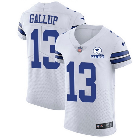 Nike Cowboys 13 Michael Gallup White Men Stitched With Established In 1960 Patch NFL New Elite Jersey Nike Cowboys 13 Michael Gallup White Men Stitched With Established In 1960 Patch NFL New Elite Jersey
