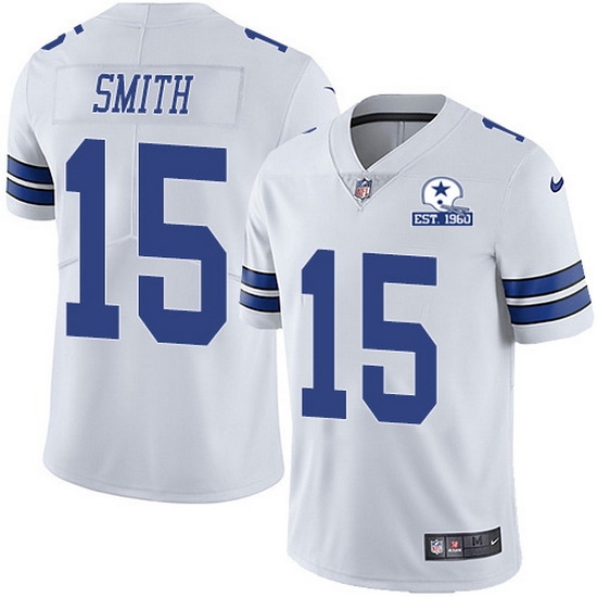 Nike Cowboys 15 Devin Smith White Men Stitched With Established In 1960 Patch NFL Vapor Untouchable Limited Jersey Nike Cowboys 15 Devin Smith White Men Stitched With Established In 1960 Patch NFL Vapor Untouchable Limited Jersey