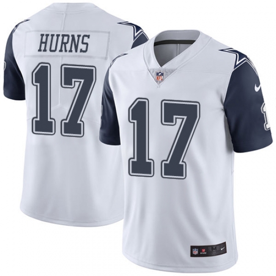 Nike Cowboys #17 Allen Hurns White Mens Stitched NFL Limited Rush Jersey Nike Cowboys #17 Allen Hurns White Mens Stitched NFL Limited Rush Jersey