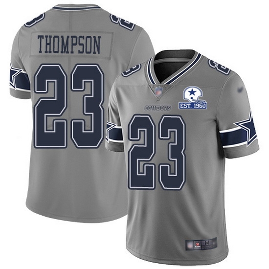 Nike Cowboys 23 Darian Thompson Gray Men Stitched With Established In 1960 Patch NFL Limited Inverted Legend Jersey Nike Cowboys 23 Darian Thompson Gray Men Stitched With Established In 1960 Patch NFL Limited Inverted Legend Jersey