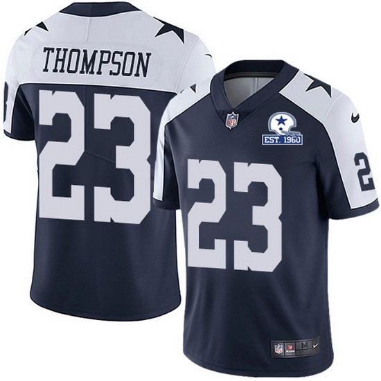 Nike Cowboys 23 Darian Thompson Navy Blue Thanksgiving Men Stitched With Established In 1960 Patch NFL Vapor Untouchable Limited Throwback Jersey Nike Cowboys 23 Darian Thompson Navy Blue Thanksgiving Men Stitched With Established In 1960 Patch NFL Vapor Untouchable Limited Throwback Jersey