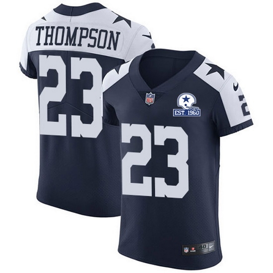 Nike Cowboys 23 Darian Thompson Navy Blue Thanksgiving Men Stitched With Established In 1960 Patch NFL Vapor Untouchable Throwback Elite Jersey Nike Cowboys 23 Darian Thompson Navy Blue Thanksgiving Men Stitched With Established In 1960 Patch NFL Vapor Untouchable Throwback Elite Jersey
