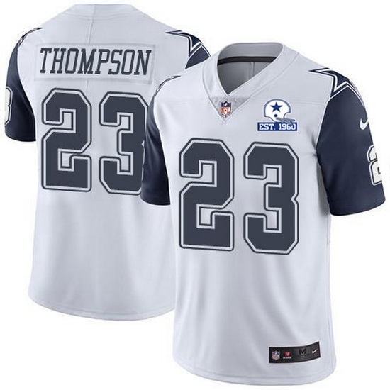 Nike Cowboys 23 Darian Thompson White Men Stitched With Established In 1960 Patch NFL Limited Rush Jersey Nike Cowboys 23 Darian Thompson White Men Stitched With Established In 1960 Patch NFL Limited Rush Jersey