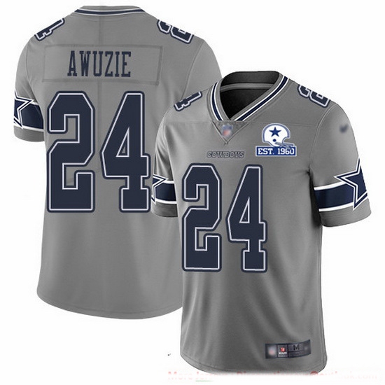 Nike Cowboys 24 Chidobe Awuzie Gray Men Stitched With Established In 1960 Patch NFL Limited Inverted Legend Jersey Nike Cowboys 24 Chidobe Awuzie Gray Men Stitched With Established In 1960 Patch NFL Limited Inverted Legend Jersey