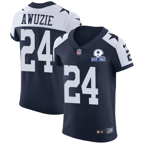 Nike Cowboys 24 Chidobe Awuzie Navy Blue Thanksgiving Men Stitched With Established In 1960 Patch NFL Vapor Untouchable Throwback Elite Jersey Nike Cowboys 24 Chidobe Awuzie Navy Blue Thanksgiving Men Stitched With Established In 1960 Patch NFL Vapor Untouchable Throwback Elite Jersey