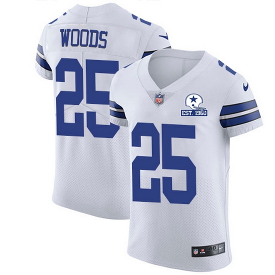 Nike Cowboys 25 Xavier Woods White Men Stitched With Established In 1960 Patch NFL New Elite Jersey Nike Cowboys 25 Xavier Woods White Men Stitched With Established In 1960 Patch NFL New Elite Jersey