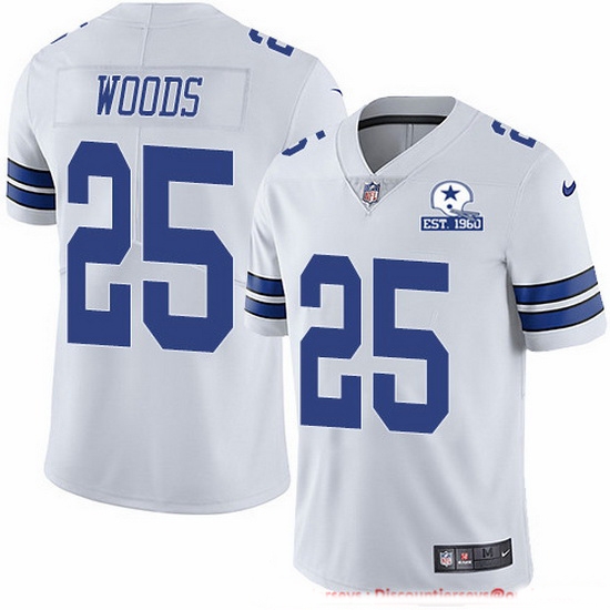 Nike Cowboys 25 Xavier Woods White Men Stitched With Established In 1960 Patch NFL Vapor Untouchable Limited Jersey Nike Cowboys 25 Xavier Woods White Men Stitched With Established In 1960 Patch NFL Vapor Untouchable Limited Jersey