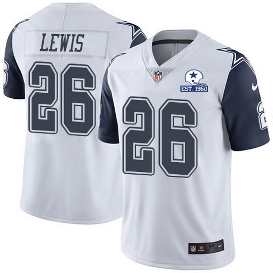 Nike Cowboys 26 Jourdan Lewis White Men Stitched With Established In 1960 Patch NFL Limited Rush Jersey Nike Cowboys 26 Jourdan Lewis White Men Stitched With Established In 1960 Patch NFL Limited Rush Jersey
