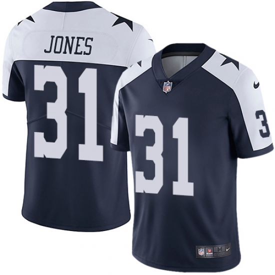 Nike Cowboys #31 Byron Jones Navy Blue Thanksgiving Mens Stitched NFL Vapor Untouchable Limited Throwback Jersey Nike Cowboys #31 Byron Jones Navy Blue Thanksgiving Mens Stitched NFL Vapor Untouchable Limited Throwback Jersey