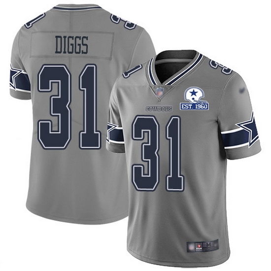 Nike Cowboys 31 Trevon Diggs Gray Men Stitched With Established In 1960 Patch NFL Limited Inverted Legend Jersey Nike Cowboys 31 Trevon Diggs Gray Men Stitched With Established In 1960 Patch NFL Limited Inverted Legend Jersey