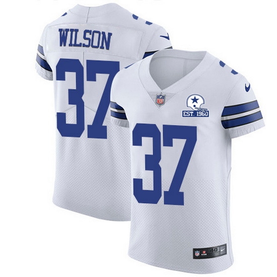 Nike Cowboys 37 Donovan Wilson White Men Stitched With Established In 1960 Patch NFL New Elite Jersey Nike Cowboys 37 Donovan Wilson White Men Stitched With Established In 1960 Patch NFL New Elite Jersey