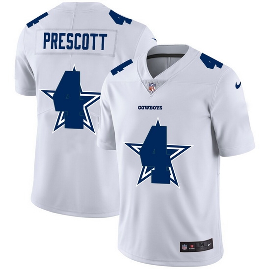 Nike Cowboys 4 Dak Prescott White Shadow Logo Limited Jersey Nike Cowboys 4 Dak Prescott White Shadow Logo Limited Jersey