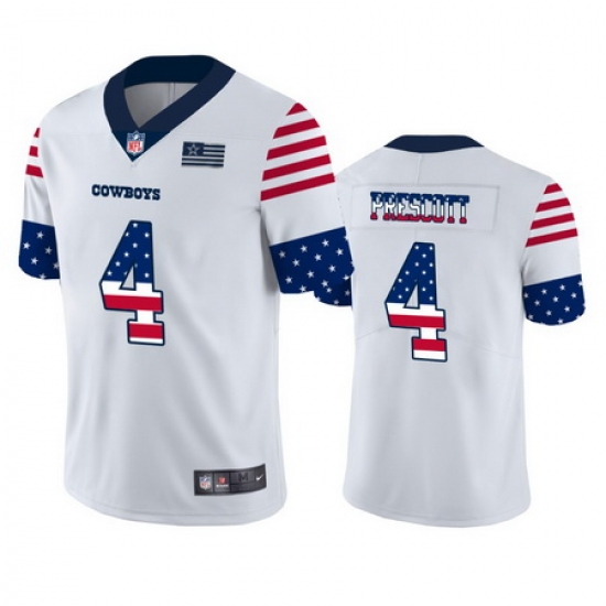 Nike Cowboys 4 Dak Prescott White USA Flag Fashion Limited Jersey Nike Cowboys 4 Dak Prescott White USA Flag Fashion Limited Jersey