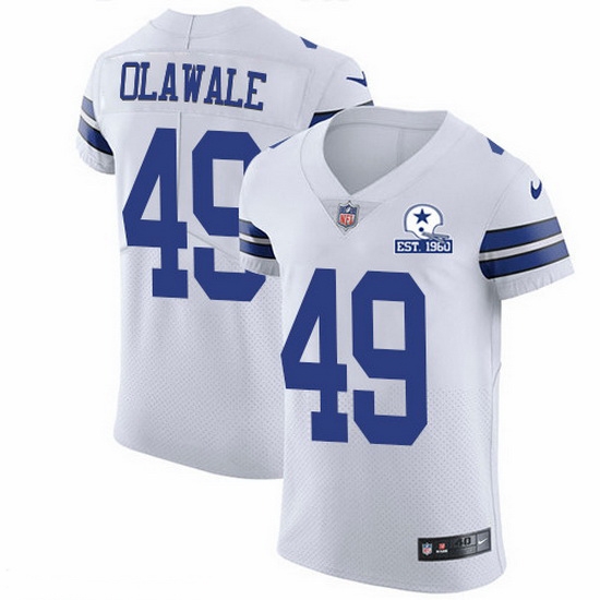 Nike Cowboys 49 Jamize Olawale White Men Stitched With Established In 1960 Patch NFL New Elite Jersey Nike Cowboys 49 Jamize Olawale White Men Stitched With Established In 1960 Patch NFL New Elite Jersey