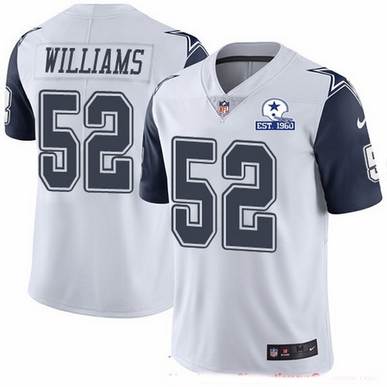 Nike Cowboys 52 Connor Williams White Men Stitched With Established In 1960 Patch NFL Limited Rush Jersey Nike Cowboys 52 Connor Williams White Men Stitched With Established In 1960 Patch NFL Limited Rush Jersey