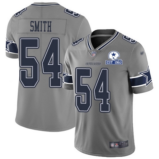 Nike Cowboys 54 Jaylon Smith Gray Men Stitched With Established In 1960 Patch NFL Limited Inverted Legend Jersey Nike Cowboys 54 Jaylon Smith Gray Men Stitched With Established In 1960 Patch NFL Limited Inverted Legend Jersey