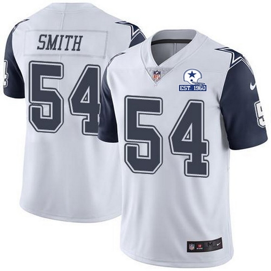 Nike Cowboys 54 Jaylon Smith White Men Stitched With Established In 1960 Patch NFL Limited Rush Jersey Nike Cowboys 54 Jaylon Smith White Men Stitched With Established In 1960 Patch NFL Limited Rush Jersey