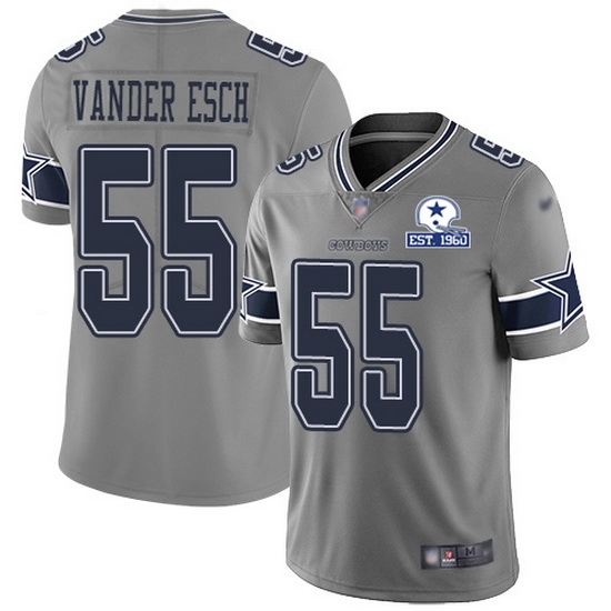 Nike Cowboys 55 Leighton Vander Esch Gray Men Stitched With Established In 1960 Patch NFL Limited Inverted Legend Jersey Nike Cowboys 55 Leighton Vander Esch Gray Men Stitched With Established In 1960 Patch NFL Limited Inverted Legend Jersey
