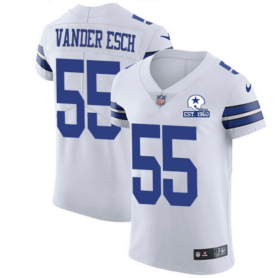 Nike Cowboys 55 Leighton Vander Esch White Men Stitched With Established In 1960 Patch NFL New Elite Jersey Nike Cowboys 55 Leighton Vander Esch White Men Stitched With Established In 1960 Patch NFL New Elite Jersey