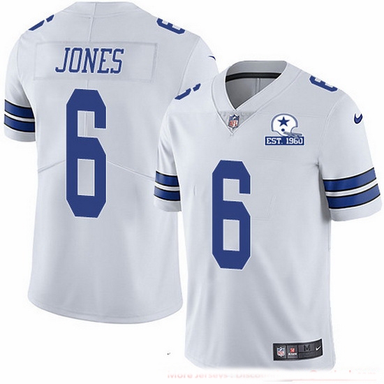 Nike Cowboys 6 Chris Jones White Men Stitched With Established In 1960 Patch NFL Vapor Untouchable Limited Jersey Nike Cowboys 6 Chris Jones White Men Stitched With Established In 1960 Patch NFL Vapor Untouchable Limited Jersey