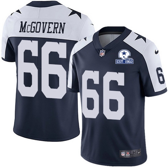 Nike Cowboys 66 Connor McGovern Navy Blue Thanksgiving Men Stitched With Established In 1960 Patch NFL Vapor Untouchable Limited Throwback Jersey Nike Cowboys 66 Connor McGovern Navy Blue Thanksgiving Men Stitched With Established In 1960 Patch NFL Vapor Untouchable Limited Throwback Jersey