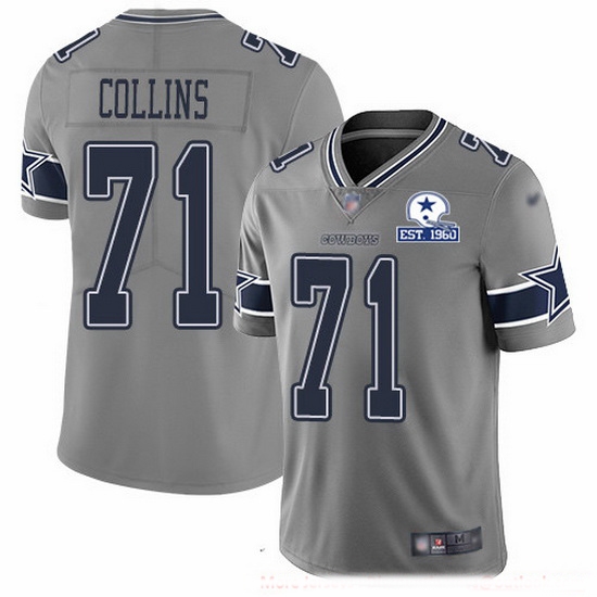 Nike Cowboys 71 La 27el Collins Gray Men Stitched With Established In 1960 Patch NFL Limited Inverted Legend Jersey Nike Cowboys 71 La 27el Collins Gray Men Stitched With Established In 1960 Patch NFL Limited Inverted Legend Jersey