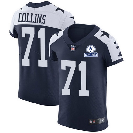 Nike Cowboys 71 La 27el Collins Navy Blue Thanksgiving Men Stitched With Established In 1960 Patch NFL Vapor Untouchable Throwback Elite Jersey Nike Cowboys 71 La 27el Collins Navy Blue Thanksgiving Men Stitched With Established In 1960 Patch NFL Vapor Untouchable Throwback Elite Jersey