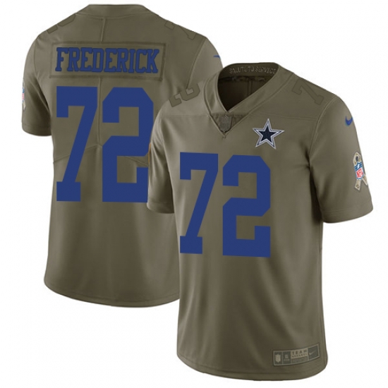 Nike Cowboys #72 Travis Frederick Olive Mens Stitched NFL Limited 2017 Salute To Service Jersey Nike Cowboys #72 Travis Frederick Olive Mens Stitched NFL Limited 2017 Salute To Service Jersey