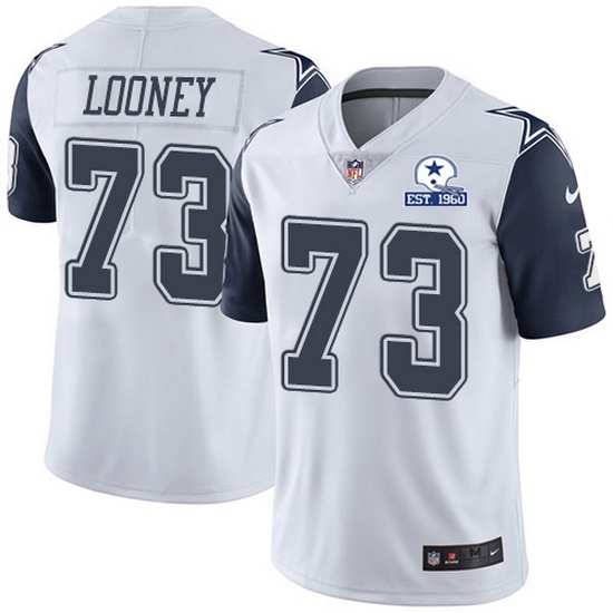 Nike Cowboys 73 Joe Looney White Men Stitched With Established In 1960 Patch NFL Limited Rush Jersey Nike Cowboys 73 Joe Looney White Men Stitched With Established In 1960 Patch NFL Limited Rush Jersey