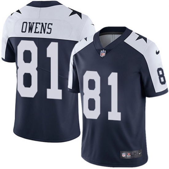 Nike Cowboys #81 Terrell Owens Navy Blue Thanksgiving Mens Stitched NFL Vapor Untouchable Limited Throwback Jersey Nike Cowboys #81 Terrell Owens Navy Blue Thanksgiving Mens Stitched NFL Vapor Untouchable Limited Throwback Jersey
