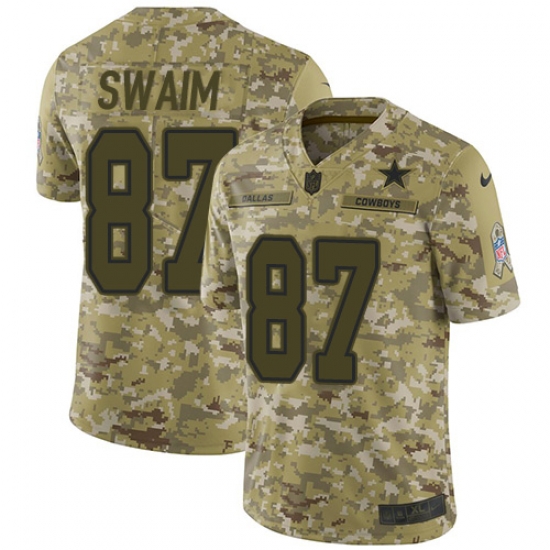 Nike Cowboys #87 Geoff Swaim Camo Men Stitched NFL Limited 2018 Salute To Service Jersey Nike Cowboys #87 Geoff Swaim Camo Men Stitched NFL Limited 2018 Salute To Service Jersey