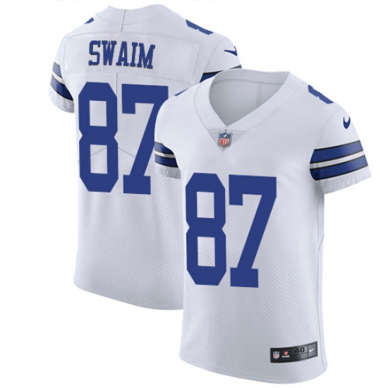 Nike Cowboys #87 Geoff Swaim White Men Stitched NFL Vapor Untouchable Elite Jersey Nike Cowboys #87 Geoff Swaim White Men Stitched NFL Vapor Untouchable Elite Jersey
